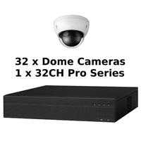 SCE 32-Channel Tribrid 1080P HD Pro Series 2U DVR System with 32 Dome Cameras