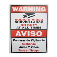SCE Video Surveillance Sign, English & Spanish In One