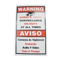 SCE Video Surveillance Sign, English & Spanish In One (Large)